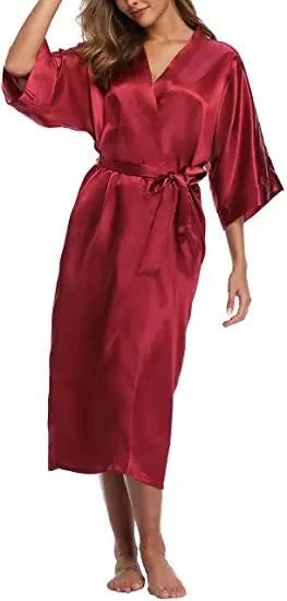 Hiloc Solid Color Sleepwear Robe Lace Up Peignoirs For Women Pajama Flare Sleeves Bathrobes Female Nightwear Elegant Loungewe