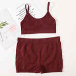 Women Seamless Bra And Panties Set Female Sport V-neck Unlined Bra High Rise Shorts Stretchy Underwear Sexy Lingerie Set