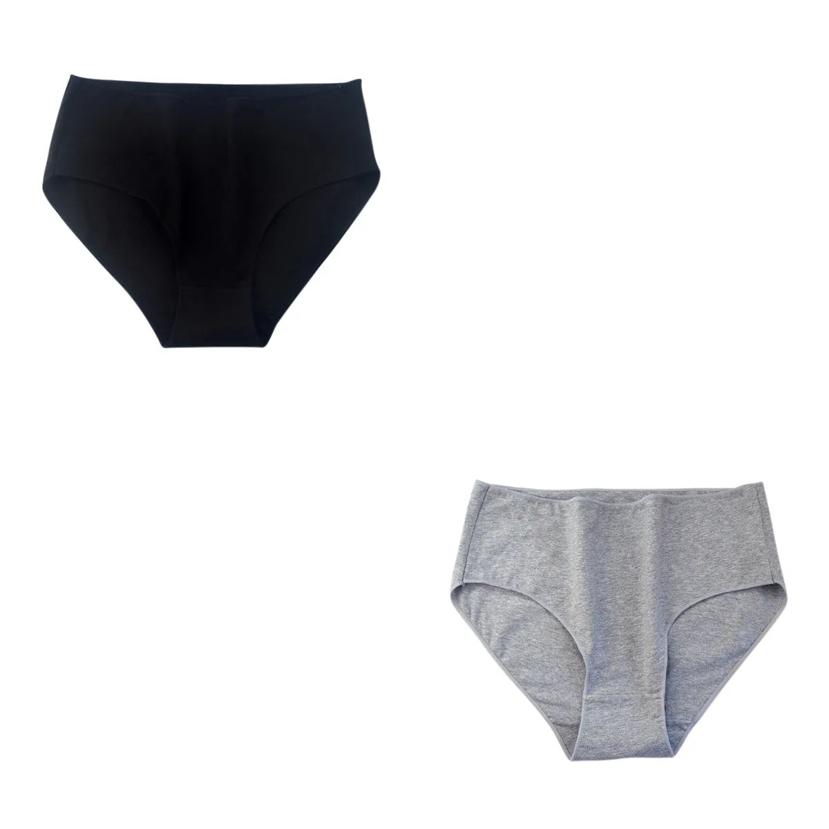 2PCS/Set Cotton Briefs Women High Waist Underpants Solid Color Lingerie Female Comfot Breathable M-2XL Panties Intimates