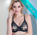 Plus Size Bras For Womens Underwear Underwired Lace Hollow Out Bra Embroidery Sexy Lingerie Brassiere BH Tops 5 Colors