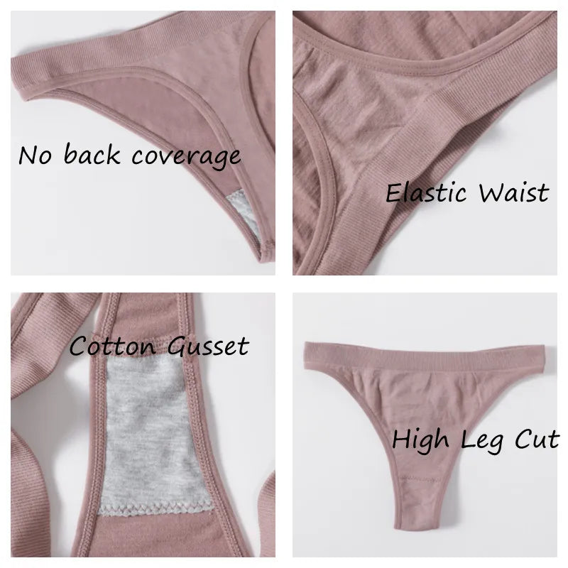M-XL Women's Thongs Seamless G-string Brazilian Panties Sexy Underwear Cotton Briefs Low Waist Thongs Ladies Lingerie