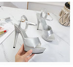 Womens High Heels Sandals 13cm Sexy Stripper Party Pumps Shoes Women Gladiator Platform Candy Color Sandals9j4r
