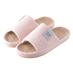 Breathable Flax Slippers Women Men Indoor Mute Slipper Anti-slip Lovers House Floor Shoes SoftLadies Summer Home Slides