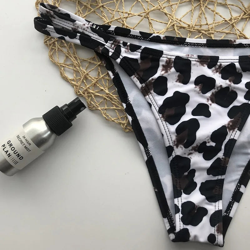 Ribbed Polka Dot Bikinis V-Bar Underwired Bikini Women Swimwear Female Swimsuit Two Pieces Bikini Set High Cut Bathing Suit Swim
