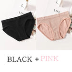 2Pcs/Set Women Panties Low Rise Briefs Seamless Underwear Female Full Coverage Back Bottoms Sports Underpants Sexy Lingerie M-L