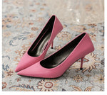 Pumps shoes Women Fashion Office Basic High Heels Work Lady Shoes Black Pink Green Thin Heels Brand Point Toe998