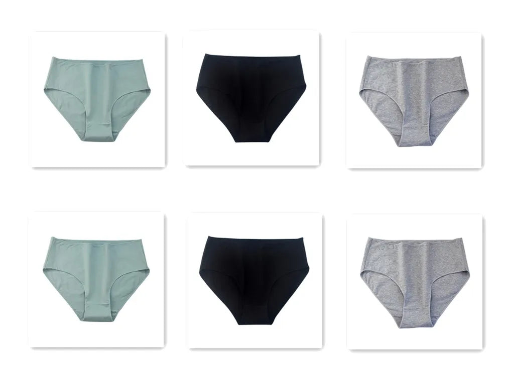 6Pcs/Set Women High Waist Cotton Briefs Breathable Panties Seamless Edge Comfort Underwear Solid Color Soft M-2XL Intimates