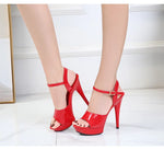 Womens High Heels Sandals 13cm Sexy Stripper Party Pumps Shoes Women Gladiator Platform Candy Color Sandals9j4r