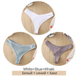 3Pcs/Set Women Cotton Thongs Panties Sexy Low Waist G-String Briefs Ladies Brazilian Lingerie Girls Breathable Intimates Bikini