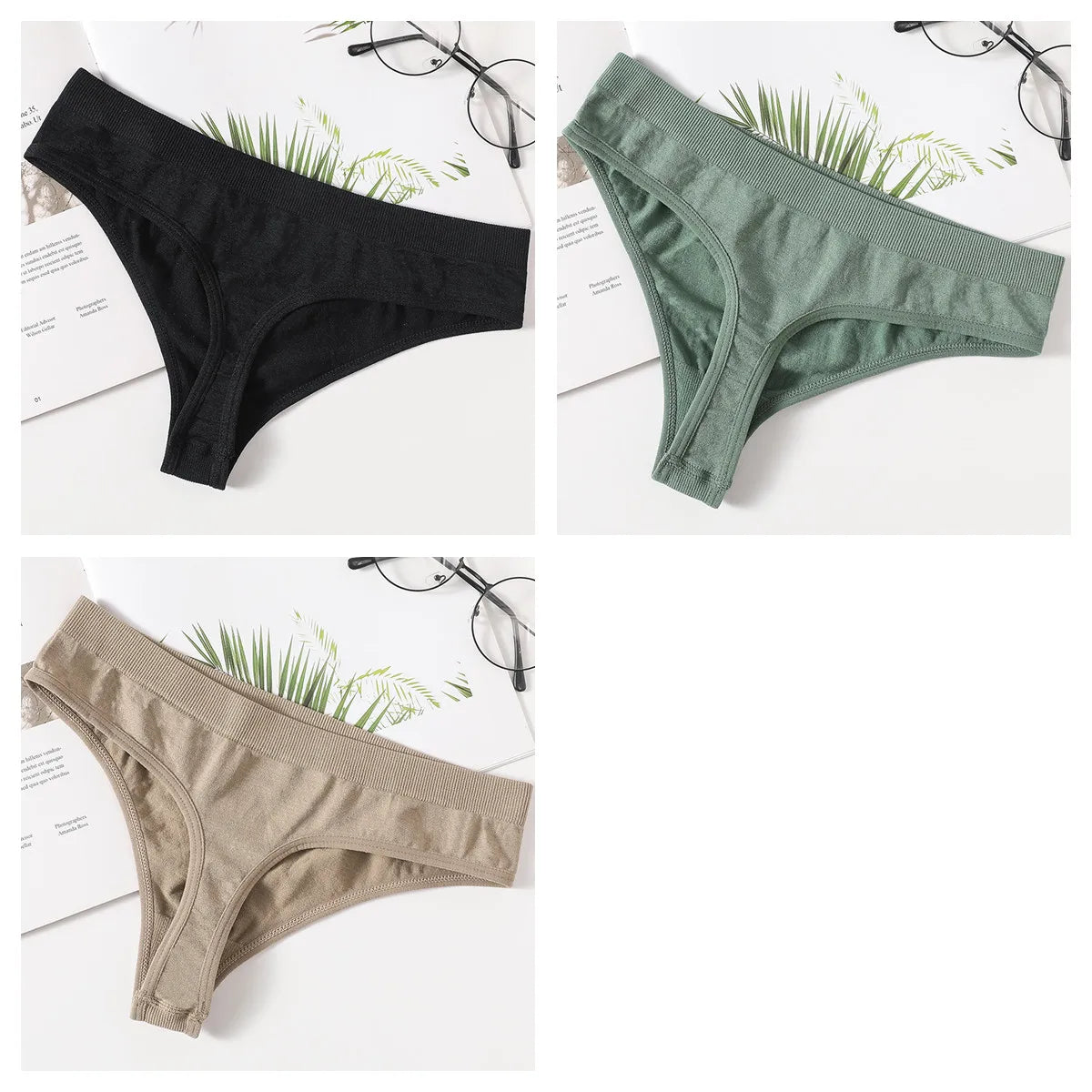 3Pcs/Set Thongs Women's G-String Sexy Female Seamless Underwear Breathable Panties Soft Sexy Lingerie Comfort Intimate