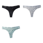 3Pcs/Set Cotton Panties Sexy G-string Low Rise Panties Women Seamless Underwear Set Female Underpants Breathable Lingerie Panty