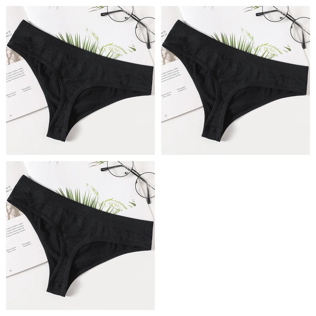 3Pcs/Set Thongs Women's G-String Sexy Female Seamless Underwear Breathable Panties Soft Sexy Lingerie Comfort Intimate