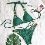Halter Jewelled Diamond Bikini Women Swimsuit Female Triangle Swimwear Two piece Bikini set Brazilian Bather Bathing Suit Swim