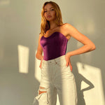 Women’s Sexy Exposed Navel Tube Tops Fashion Solid Color Off-the-shoulder Pullover Strapless Tops Wrap Tops