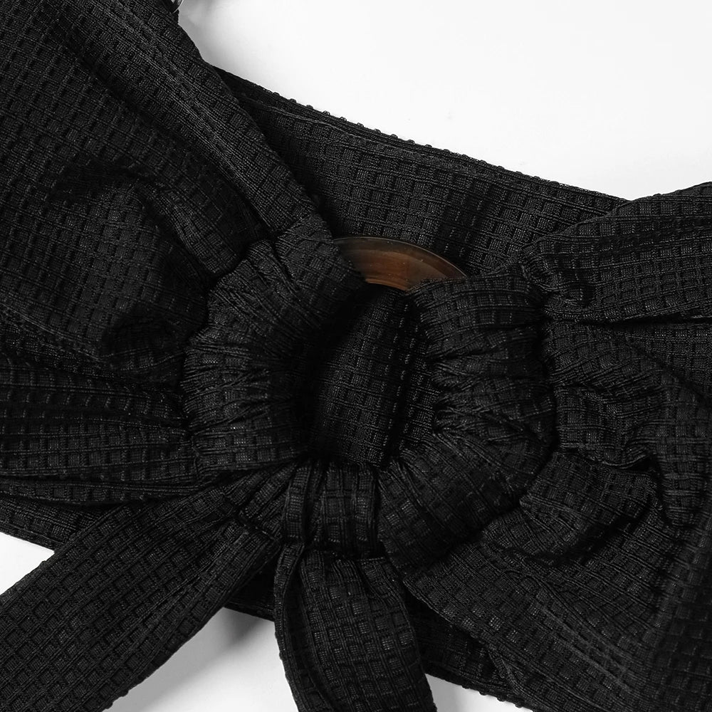 ZTVitality Black Resin Ring Sexy Bikini 2026 New Arrival Padded Wrap Swimsuit Brazilian Swimwear Women Bathing Suit Beach Wear