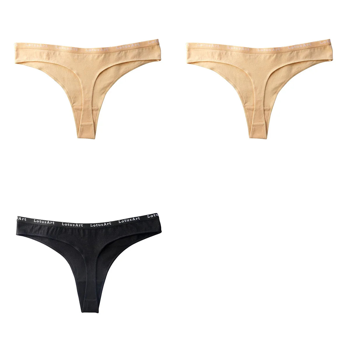 3Pcs/Set Cotton Panties Sexy G-string Low Rise Panties Women Seamless Underwear Set Female Underpants Breathable Lingerie Panty