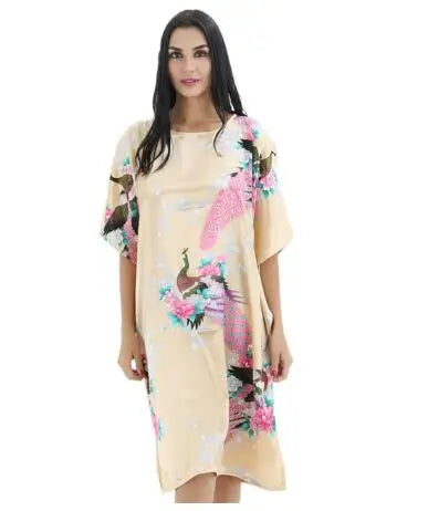 Plus Size Black Women's Summer Lounge Robe Lady New Sexy Home Dress Rayon Nightgown Large Loose Sleepwear Bathrobe Gown S002-B