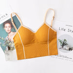 Women Bra Tank Crop Top Seamless Underwear Female Crop Tops U-shaped Back Sports Intimates Sexy Lingerie Padded Camisole Femme