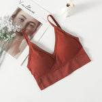 Crop Tops Women's Underwear Sexy Low Back Bralette Camis Non adjustable shoulder straps Bra Bandeau With breast pads Tank Vest