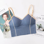 Women Tanks Top Low Back Crop Top Underwear Female Crop Sport Seamless Tops Sexy Lingerie Backless Removable Padded Camisole