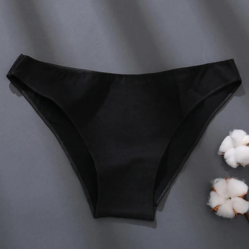 Sexy Low Waist Briefs Panties Plus Size M-XXL Cotton Lingerie Female Breathable Underwear 7 Solid Color Girls Intimates Lingerie