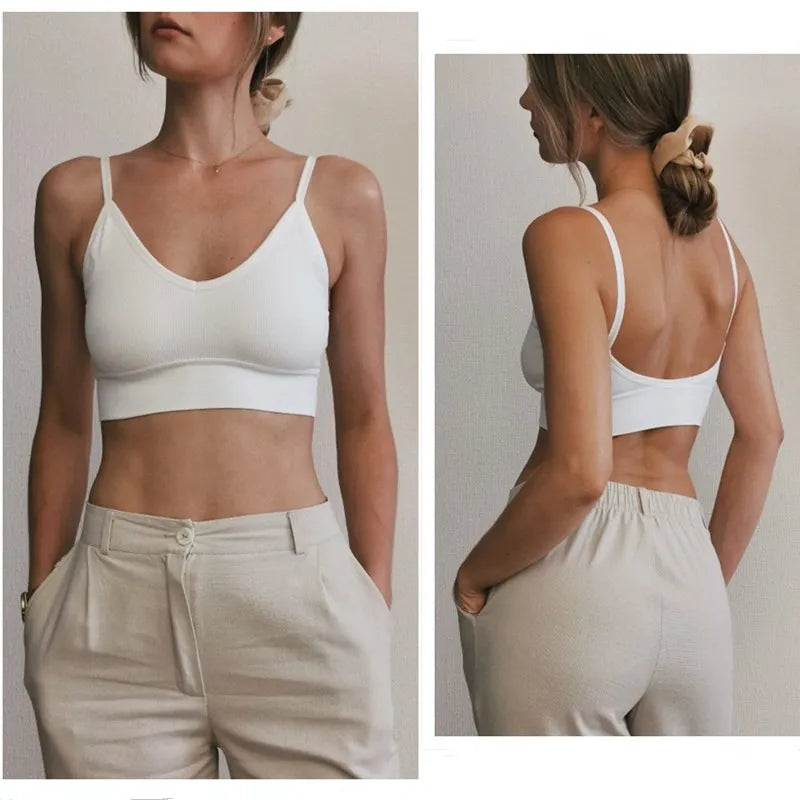 Sexy Women Bra Panties Set High Rise G-String Sports Bra Top Seamless Underwear Fitness Bra Top Female Lingerie Set Intimates