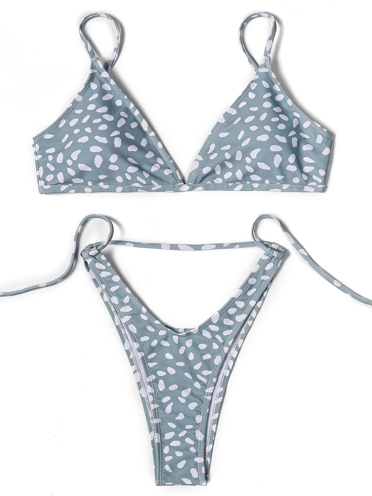 ZTVitality Swimwear Women Wave Point Sexy Bikini 2022 New Arrival Straps Padded Bra High Leg Bandage Swimsuit Brazilian Biquini
