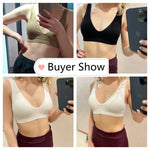 Women Deep V Ribbed Bralette Push-Up Bras Sports Seamless Bra Padded & Unlined Underwear Two Versions Top Sexy Lingerie S-XL