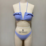 ZTVitality Ruffles V-Neck Sexy Bikinis Push Up Bikini 2025 New Arrival Halter Bandage Swimsuit Low Waist Swimwear Women Biquini
