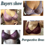 Plus Size Bras For Women Lace Bra Femme Transparent Large Brassiere Tops Underwear Sexy Lingerie C D DD E F Cup