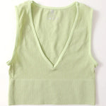 Women Crop Top Sports Bras Sexy Tank Top Female Seamless Underwear V-Neck Camisole Sexy Lingerie Solid Color Vest Top M-XL