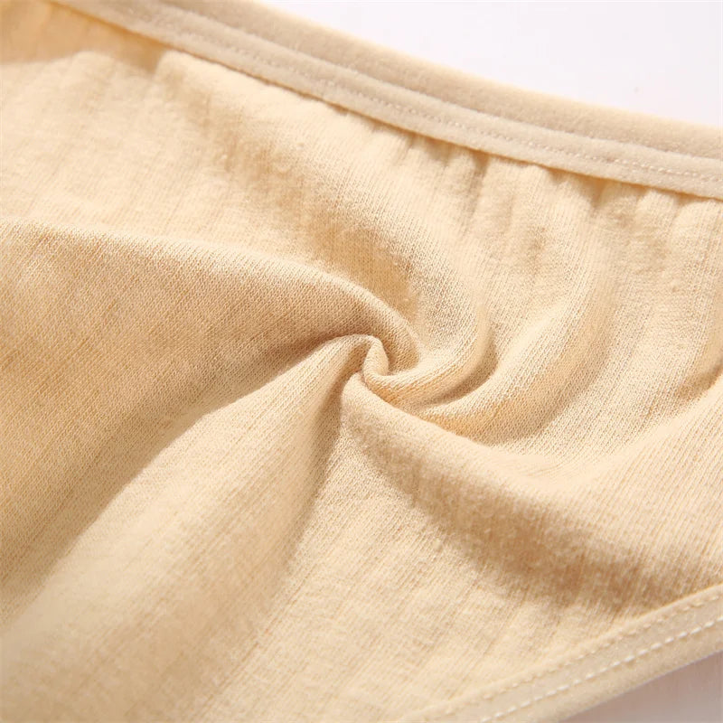 6Pcs/Set Women Cotton G-String Ribbed Panties Female Low Rise Thongs Ladies Sexy Bikini 7 Solid Color Girl Soft S-XL Intimates