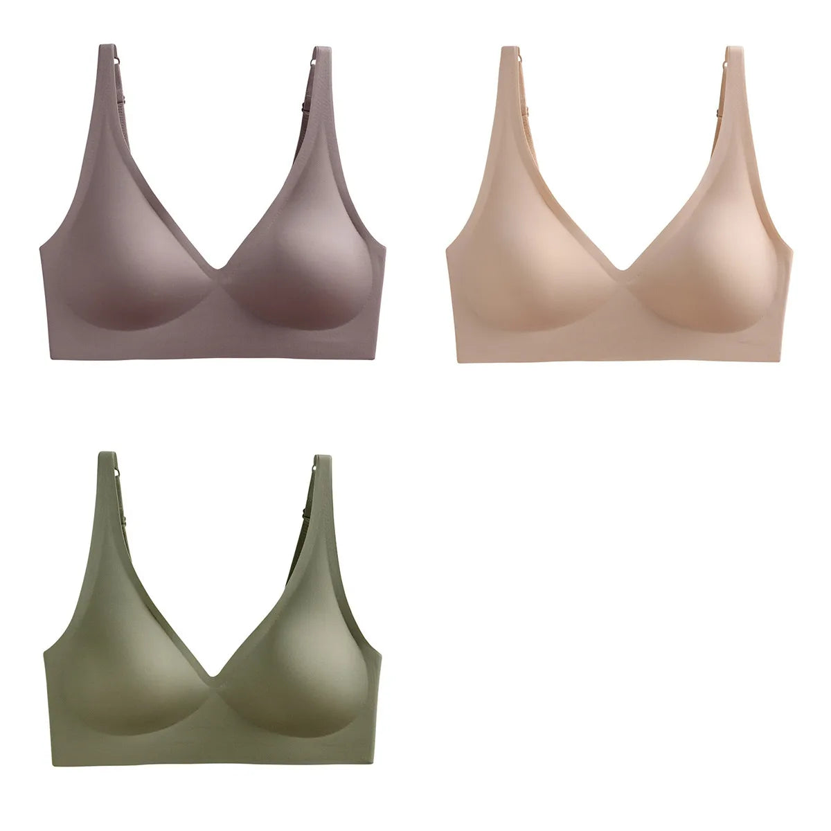 3Pcs/Set Seamless Bras Wire Free Brassiere Women Underwear Female Sexy Lingerie Plunge Underwear & Sleepwears Intimates