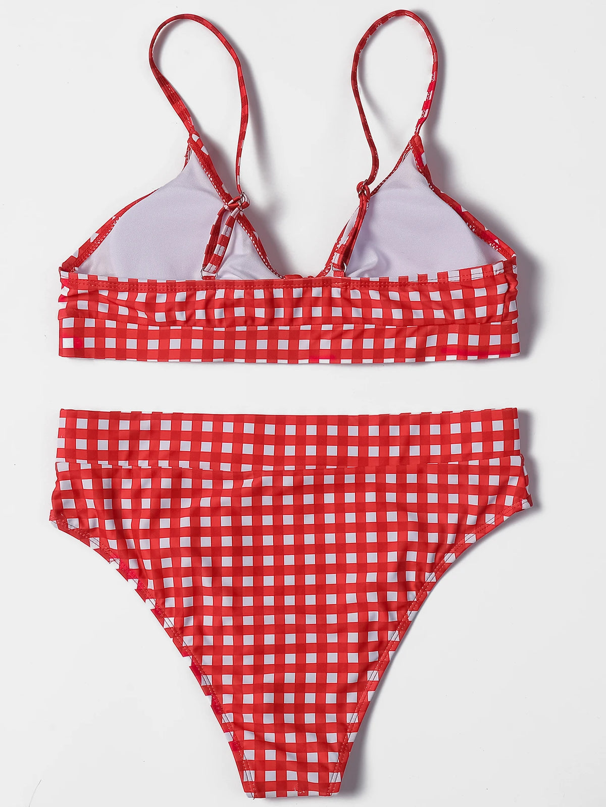 ZTVitality Bow Plaid Bikinis Push Up Sexy Bikini 2021 Hot Sale Straps Padded High Waist Swimsuit Retro Swimwear Women Biquini