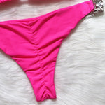 Halter Shiny Crystal Diamond Bikini Women Bandage Swimsuit Female Swimwear Rhinestone Bikini set Brazilian Bathing Suit Swim