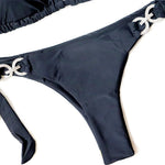 Luxury Rhinestones Bikin 2026 New Women Solid Red Blue Bandage Cross Diamond Thong Swinsuit Beach Bathing Suit Swimwear Biquini