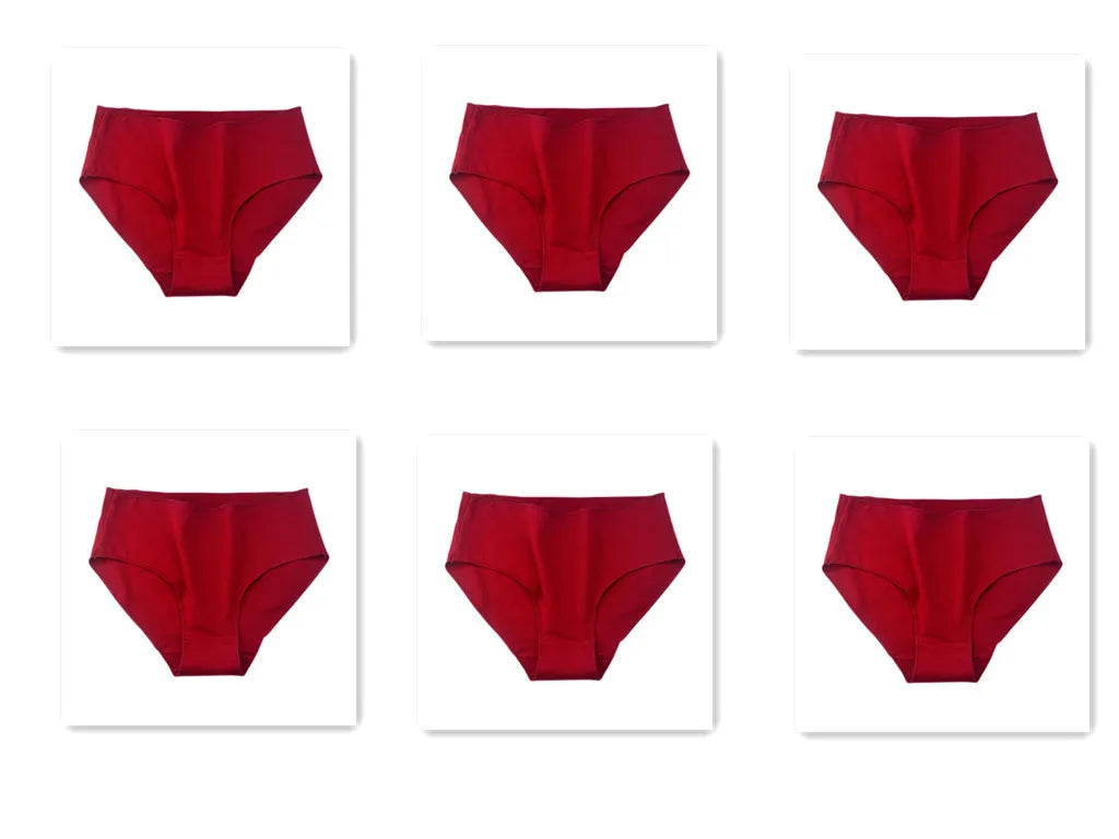 6Pcs/Set Women High Waist Cotton Briefs Breathable Panties Seamless Edge Comfort Underwear Solid Color Soft M-2XL Intimates
