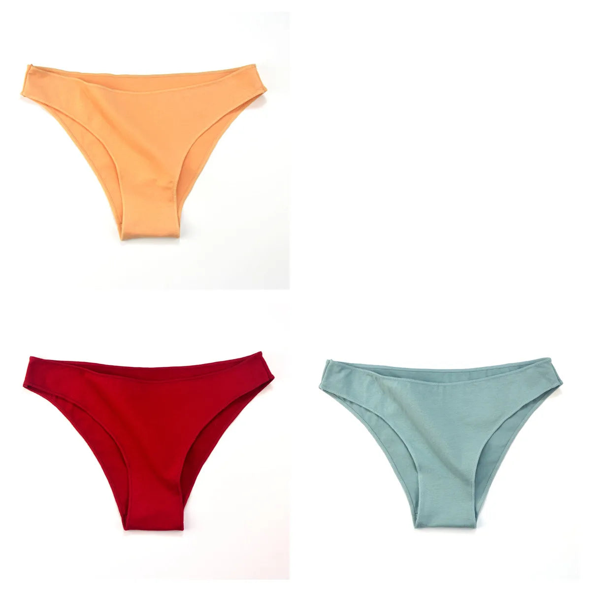 3Pcs/Set Women Cotton Bikini Briefs Skin-Friendly Low Rise Underwear Seamless Edge Soft Stretch Daily Ladies Panties M-XXL