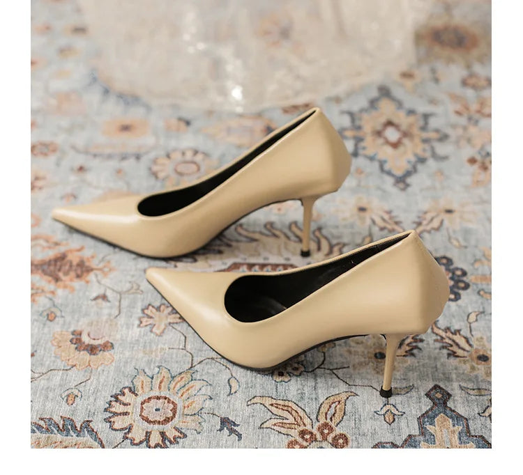 Pumps shoes Women Fashion Office Basic High Heels Work Lady Shoes Black Pink Green Thin Heels Brand Point Toe998