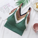 3Pcs/Set Women Sexy Crop Tops Seamless Bra Female Streetwear Sport Crop Top Tee Solid Color Underwear Lingerie Push Up Bra