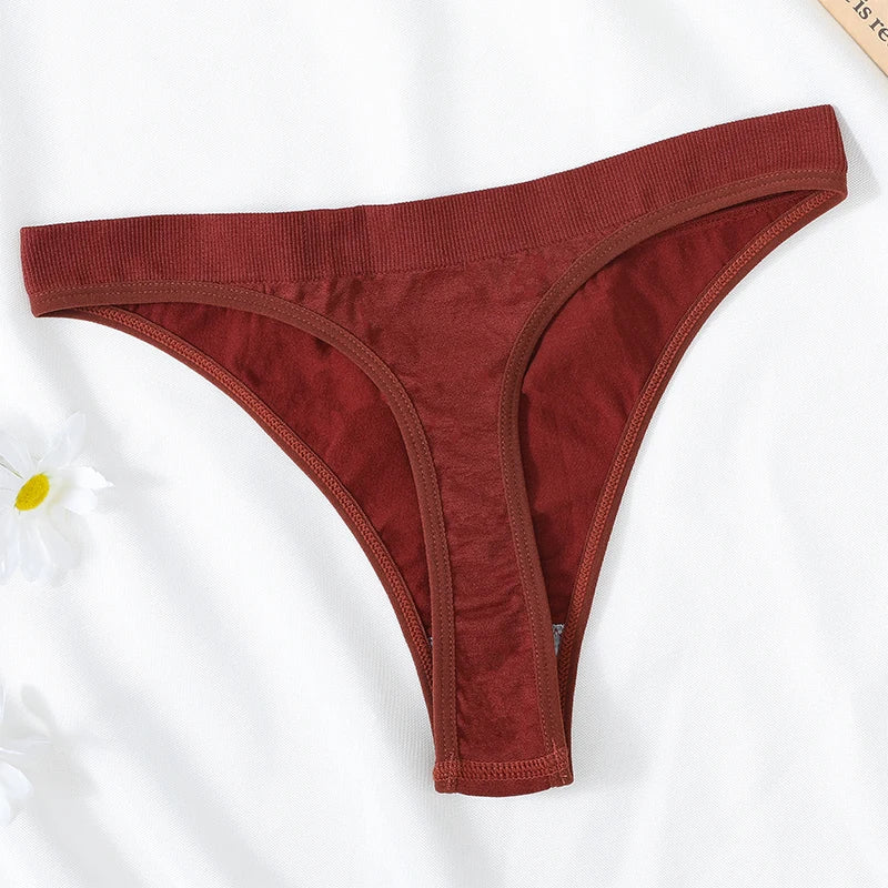 3Pcs/Set Women Brazilian Panties Low-Rise Thong Comfort T-back Underwear Sexy Lingerie High-Stretch G-string Multi Color M-XL