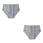2PCS/Set Cotton Briefs Women High Waist Underpants Solid Color Lingerie Female Comfot Breathable M-2XL Panties Intimates