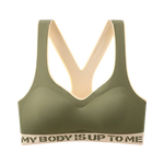 Plus Size Movement Bra Letters Stitching Color Women Underwear Wireless Brassiere One piece three-dimensional cup Bralette