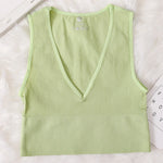 Women Crop Top Sexy Seamless Underwear Female Fitness Sleeveless Camisole Plunge Bralette Sports Cropped Tops Lingerie