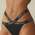 1PC FINETOO Women Panties Front Cross Cotton Lingerie Sexy Low WaistColor Thongs Ladies Underwear Fashion Soft Underpants