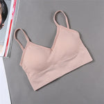 Women Tube Top Seamless Bra Crop Top Solid Color Sports Sexy Lingerie Active Bra Tops Underwear With Removable Pads