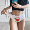 Women's Watermelon Print Mid-Waist Panties Seamless Elastic Wrap Buttocks Knickers Sexy Lady Underpants Female Comfort Briefs