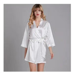 Summer Champagne Chinese Bride Wedding Robe Satin Sleepwear Women Nightgown Sexy Nightdress Lady Kimono Bathrobe Gown Negligee