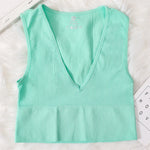 Women Crop Top Sexy Seamless Underwear Female Fitness Sleeveless Camisole Plunge Bralette Sports Cropped Tops Lingerie