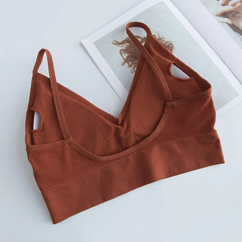 Women Tube Top U Back Crop Top Push Up Bra Sexy Lingerie Seamless Underwear Female Solid Color Sport Top Fitness Brassiere